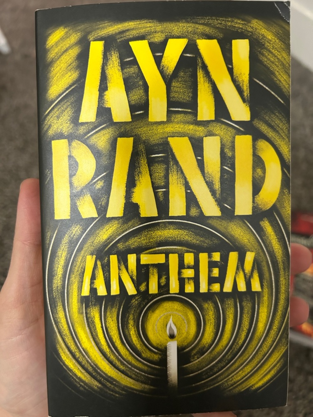 Ayn Rand Anthem Paperback - Bold Yellow & Black Cover
